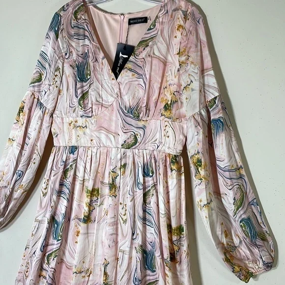 Miss Ord Printed Front V Neck Long Sleeve Maxi Dress. XL. NWT. - Picture 8 of 14